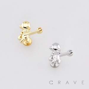 PLAYFUL WHIMSICAL LIL DEVIL  PUSHIN (THREADLESS) 316L SURGICAL STEEL LABRET SET